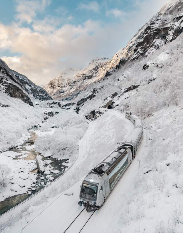 The Flåm Railway, Winter