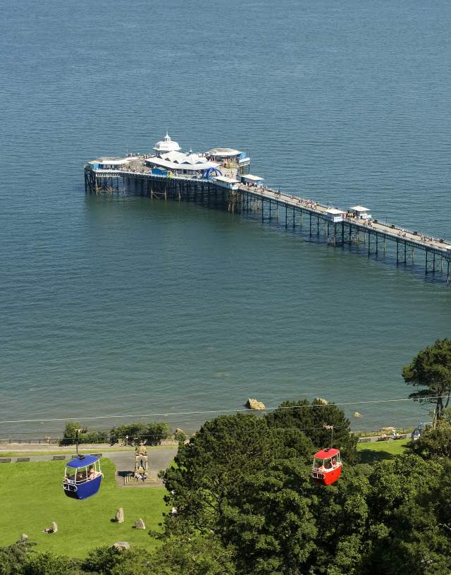 A view of the pier with cable cars from Happy Valley