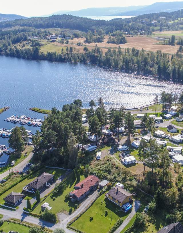 Dronebilde fra Tangenodden Camping - Sommer