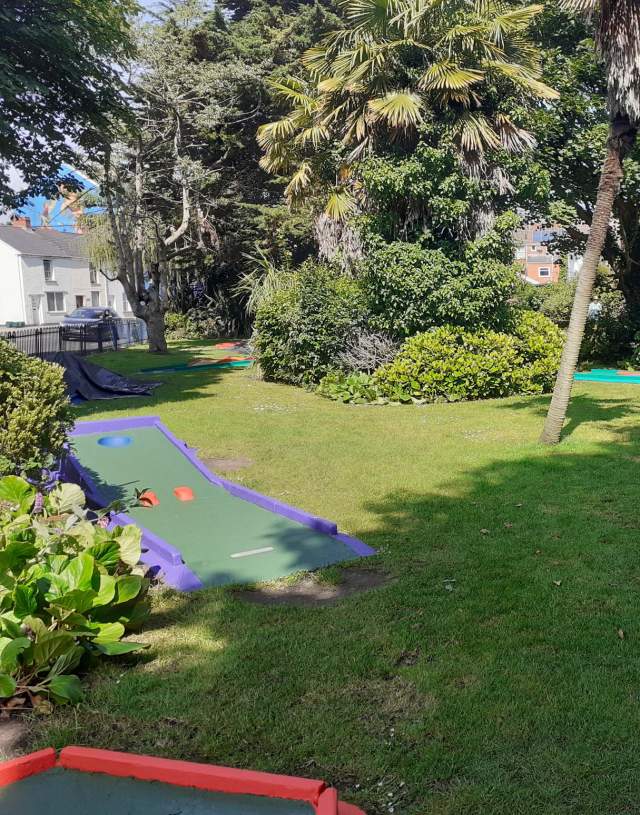 Mini golf course in park