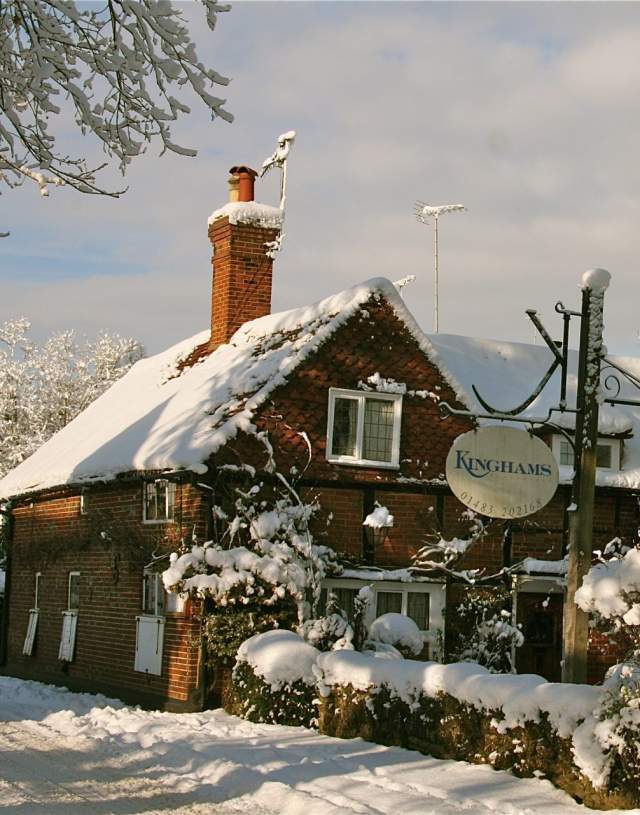 Kinghams Restaurant in the snow