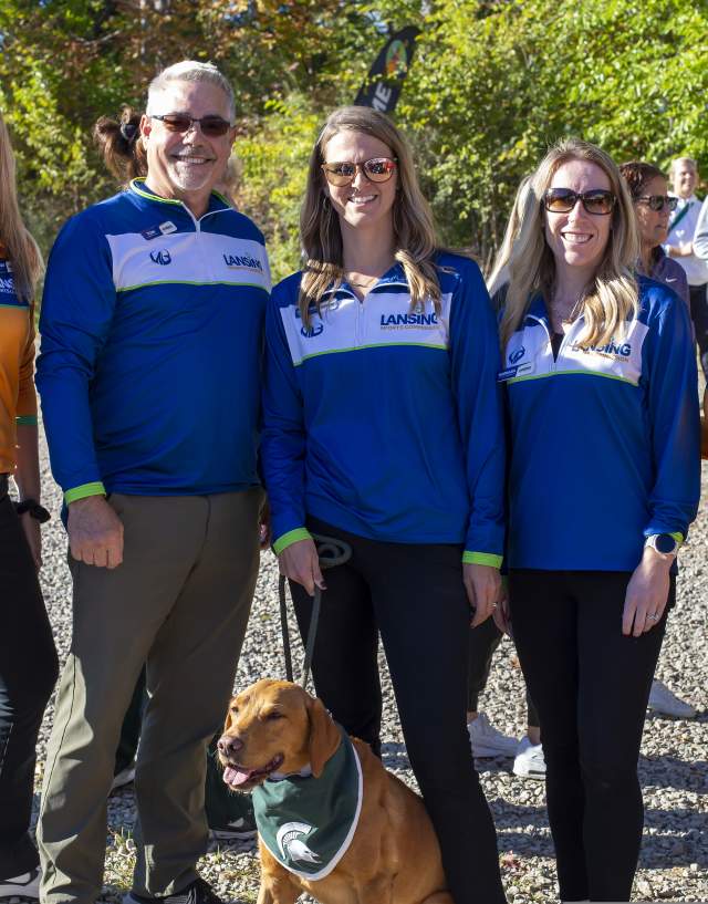 Lansing Sports Commission team: Lindsay Fast, Tom Kinder, Meghan Ziehmer, Barbara Powers, and Miranda Coleman