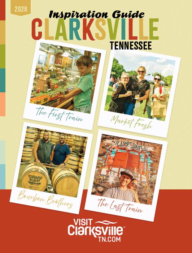 Cover collage of images of a variety of people enjoying activities in Clarksville, Tennessee.