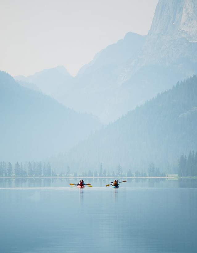 Sublette County, Summer 2024, green river lake, kayak, square top Mountain