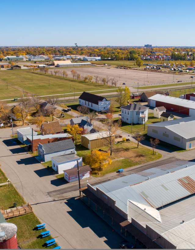 aerial shot of Bonanzaville pioneer village