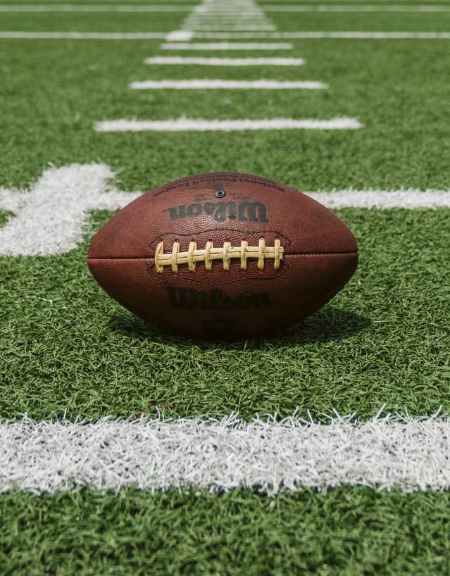 Football on the field exciting fan for the 2025 Draf.