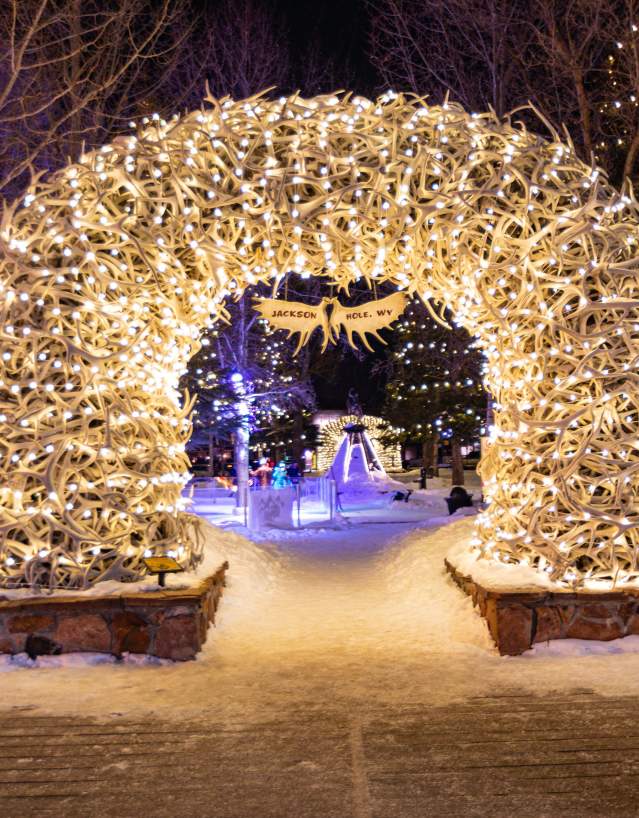 Jackson Hole Down Town Elk Antler Arches
