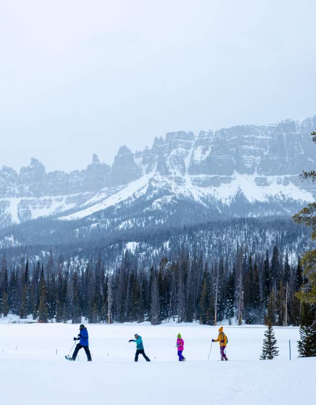 Family Snowshoeing in Wyoming