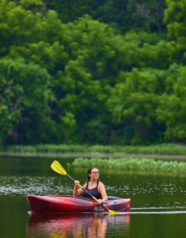Woman in a kayak