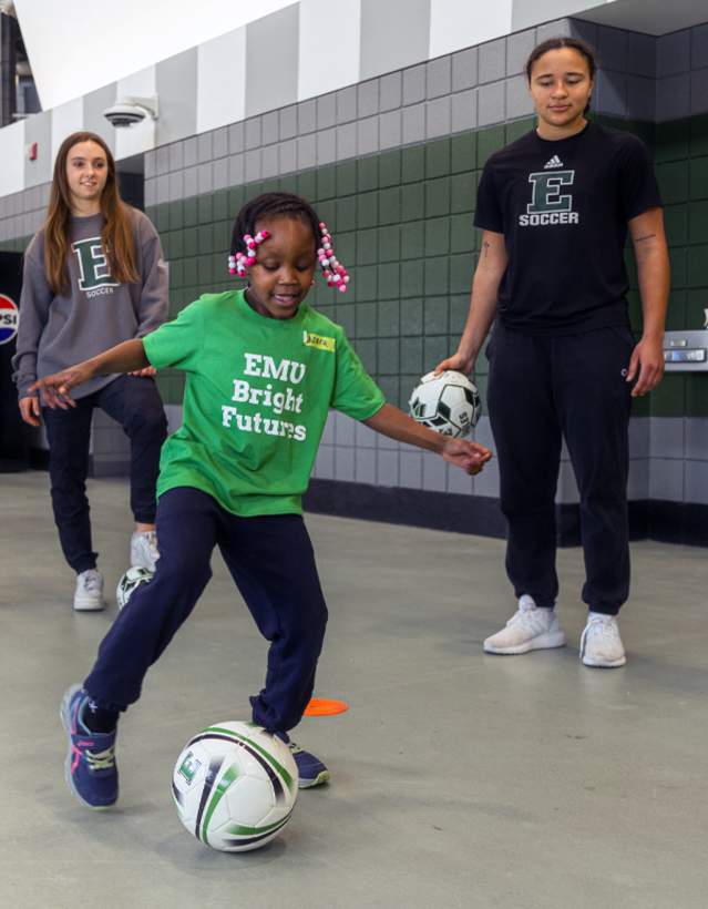 Collage of three photos for National Girls and Women in Sport event