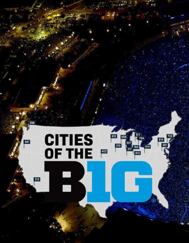 Cities of the Big Ten- Michigan Stadium at night