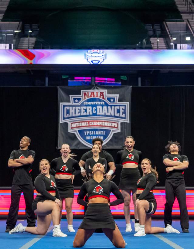 Cheer and Dance team performing at NAIA championships
