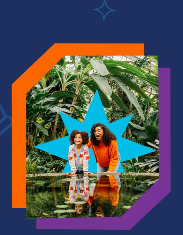 Ann Arbor has layers. Uncover them all, with photo of mom and daughter in botanical garden.