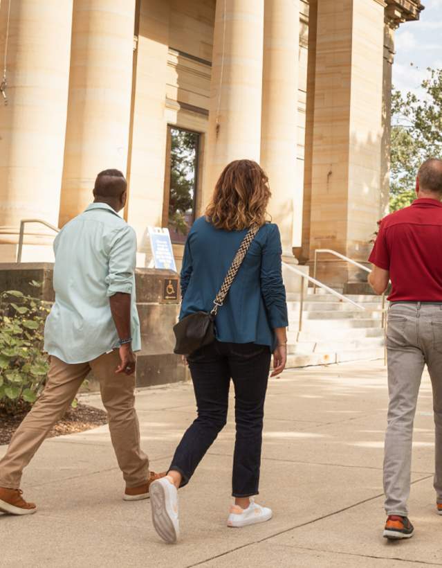 Group walking on U-M Campus