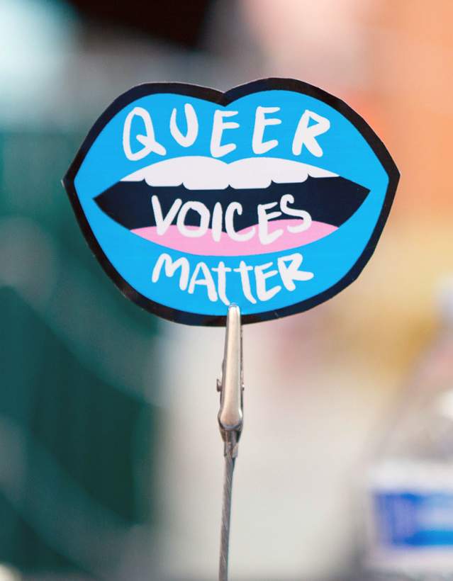 Queer Voices Matter sign