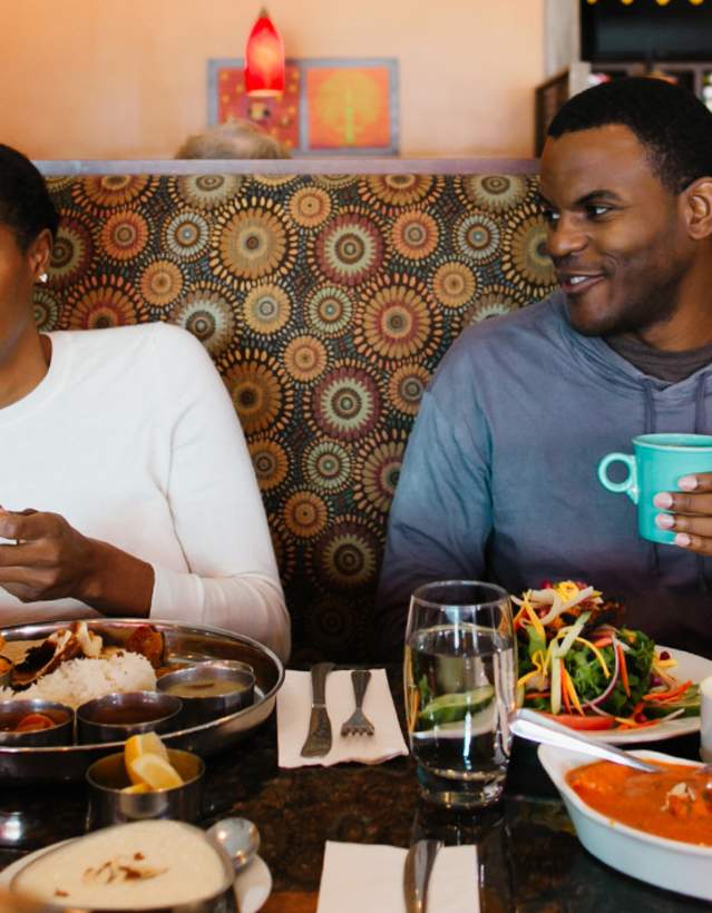 Couple eating at Cardamom