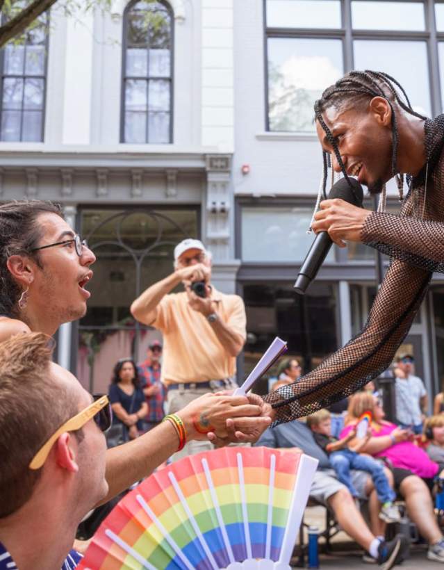 J. Santino sings at Ann Arbor Pride