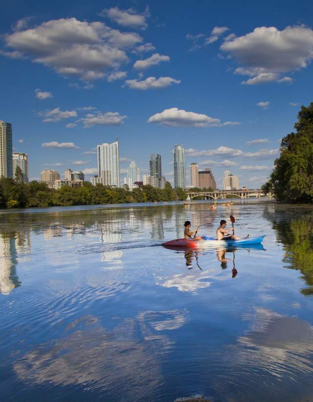 Kayak on Lady Bird Lake in Austin texas