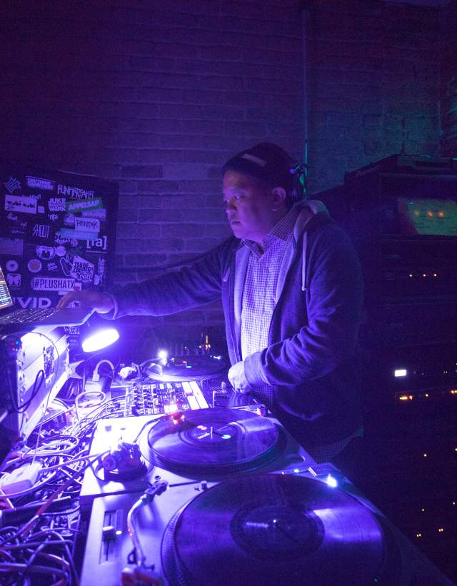 Chef and DJ Takuaya Matsumoto at Plush venue in austin texas