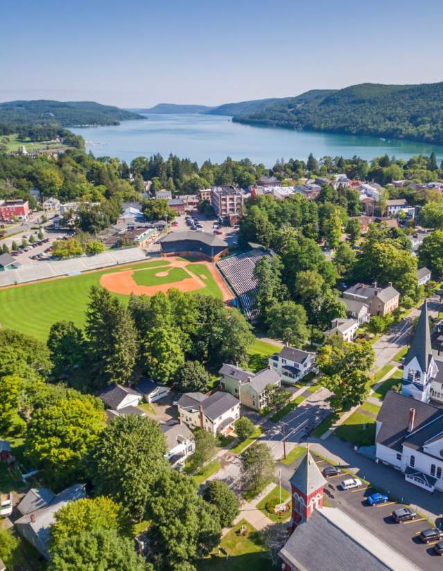 Aerial shot over Doubleday Field