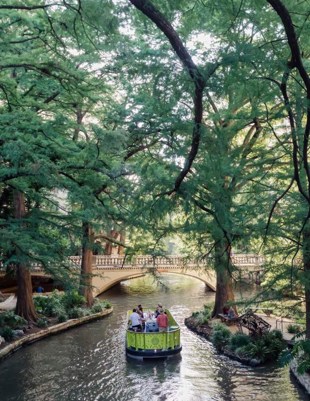 San Antonio River Walk with Barge