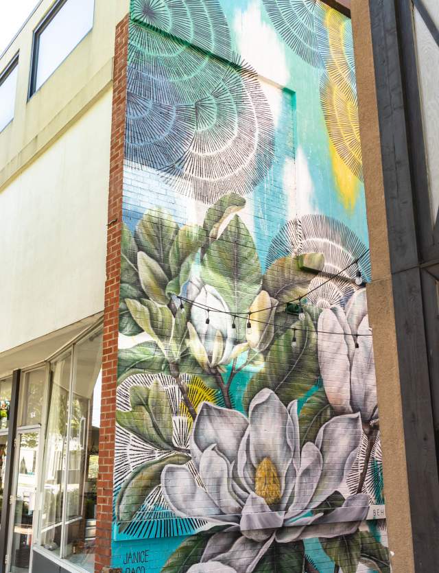 Magnolia Mural at Behind the Glass