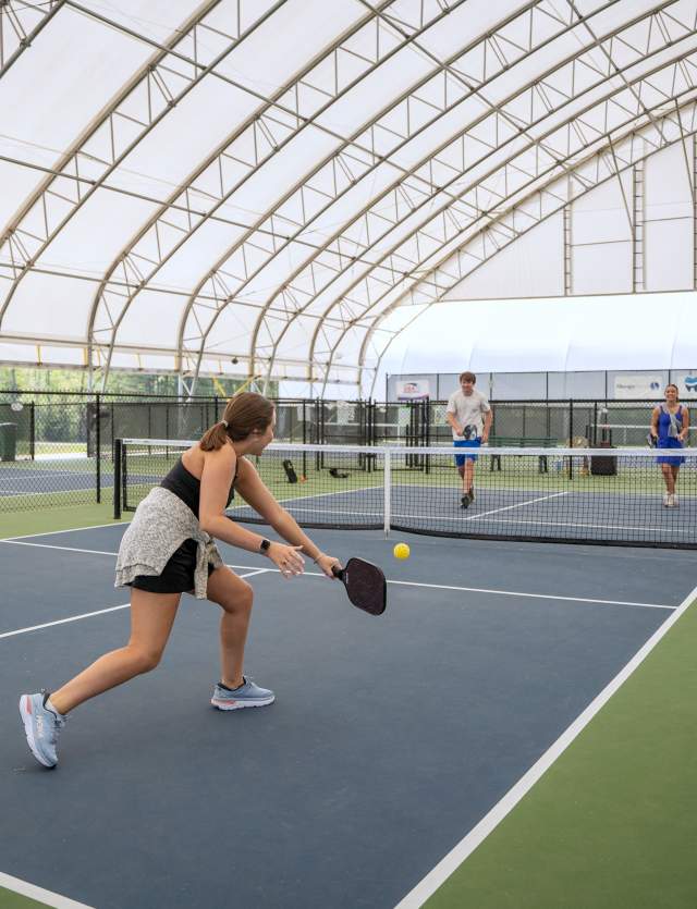 People playing pickleball