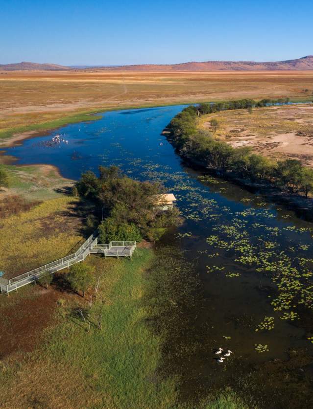 Aerial view of Parry Lagoons Nature Reserve
