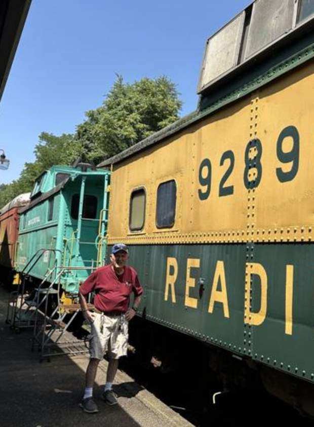 Ronald Johnson, president of the Central PA Chapter of the National Railway Historical Society, gives Sunday tours of White Deer Railroad.