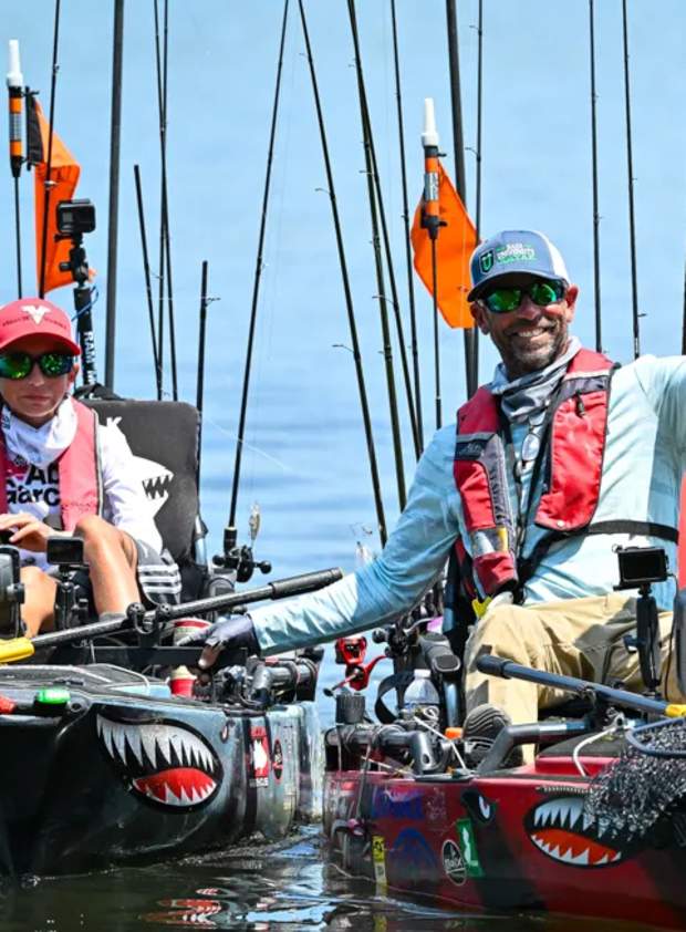Bassmaster Kayak Father and Son Fishing