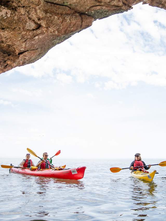 Kayakers Sea Caves Summer Hero