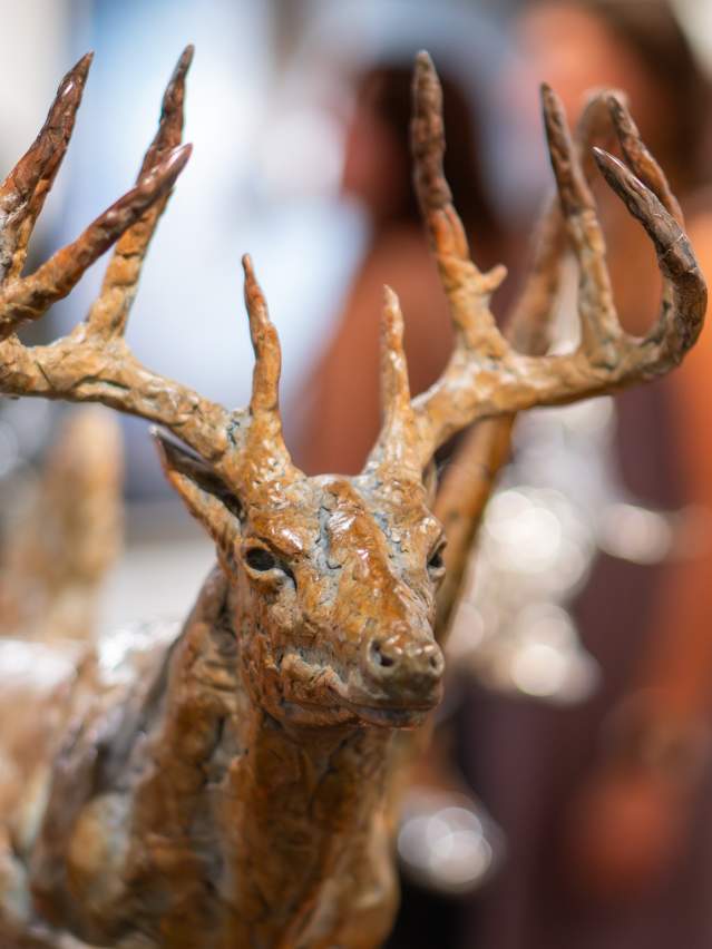 Elk Sculpture at Palates & Palettes