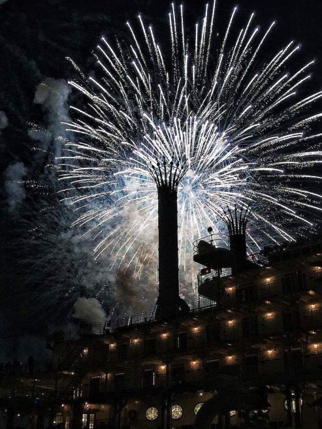 Fireworks over River