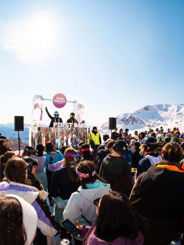 A group of party goers at Snow Machine Remarkables Ice Bar Party in Queenstown
