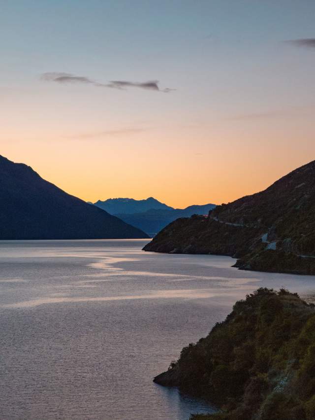 A car driving along Devils Staircase, Kingston at dusk