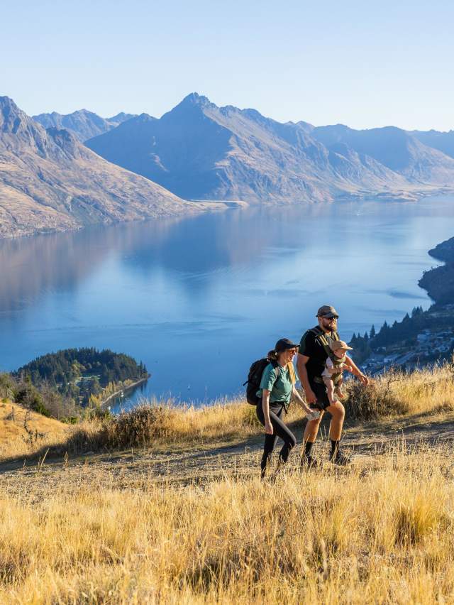 Queenstown Hill Walk as a Family in summer