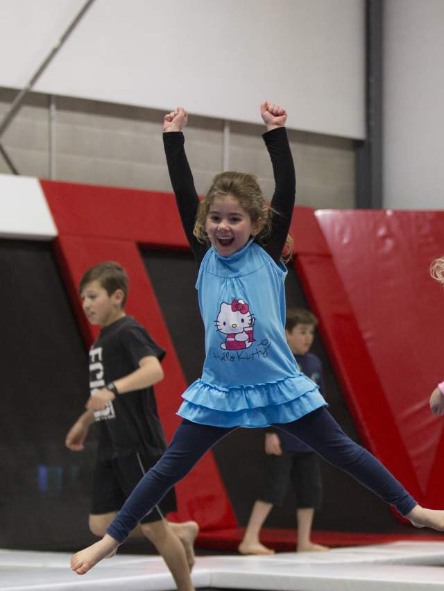 Young Children jumping at Site Trampoline