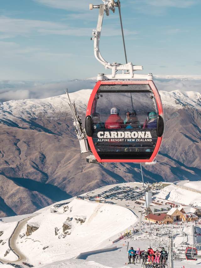 Cardrona Alpine Resort Chondola overlooking base building