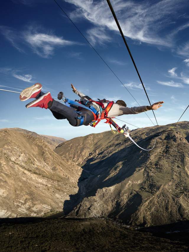 Man Jumping with Nevis Catapult