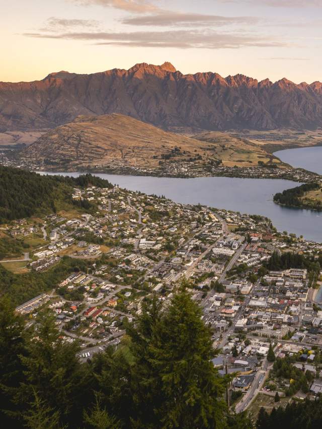 Aerial view overlooking Queenstown