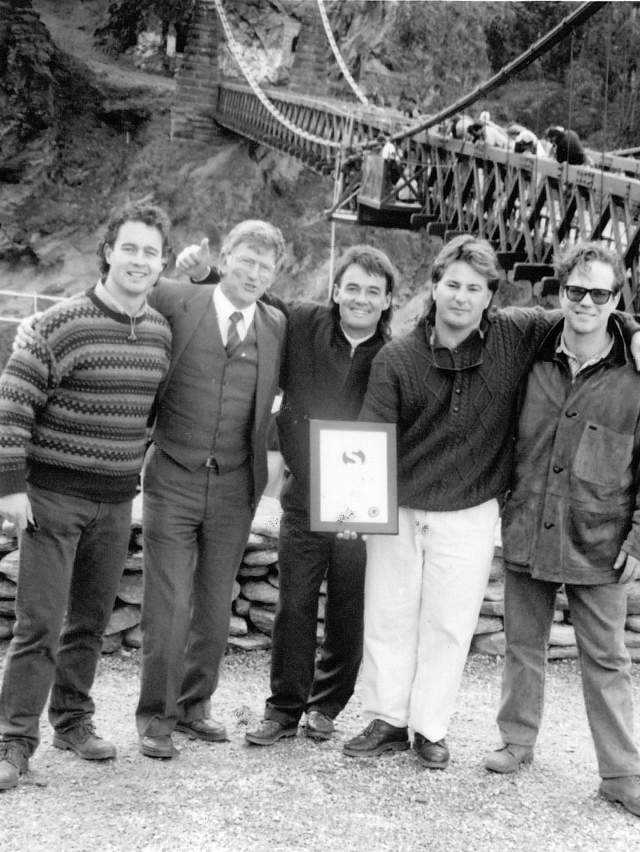 AJ Hackett & Henry van Asch, founders of the world's first commercial bungy jump operation
