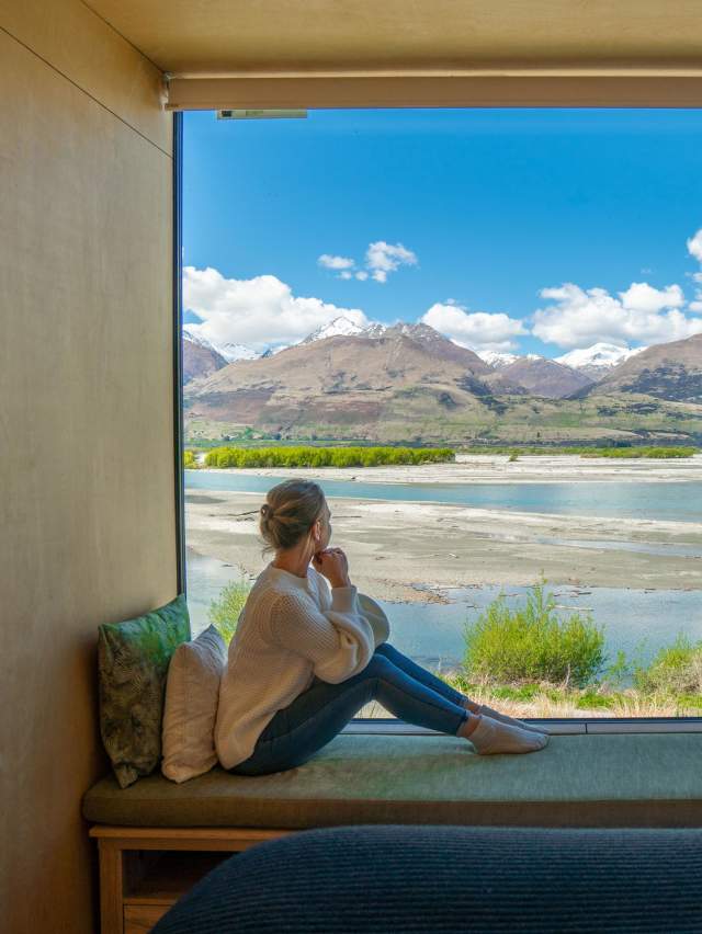 EcoScapes view of mountains and lake, Kinloch Wilderness Retreat