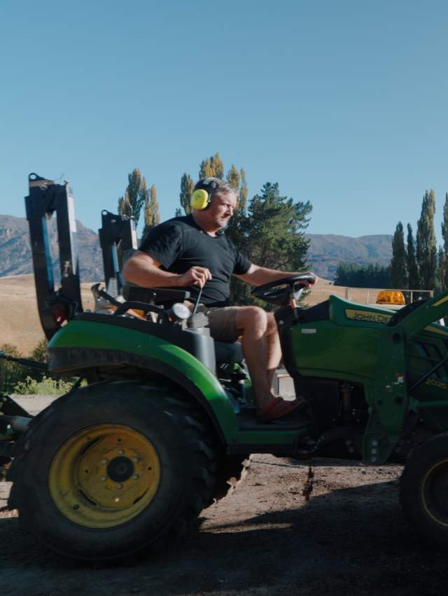 Person on tractor