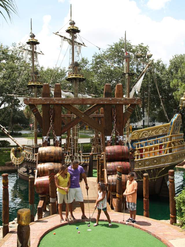 Pirate's Cove Adventure Golf - International Drive family and ship