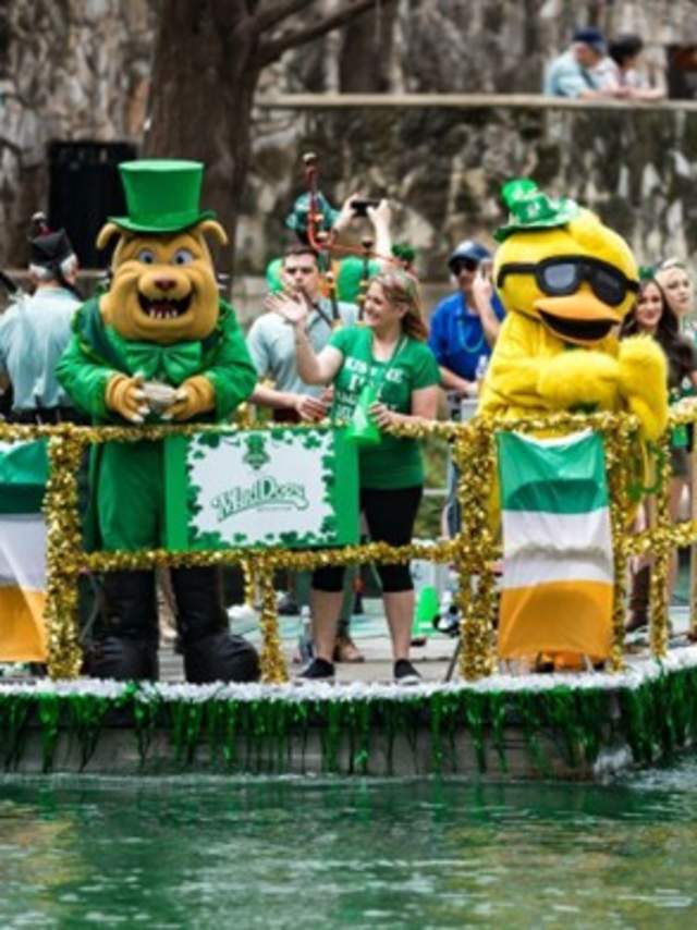 St. Patricks River Parade Float on San Antonio River Walk