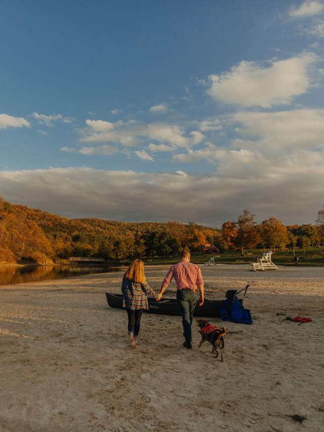 Couple + Dog Canoe - Rocky Gap State Park - Flintstone