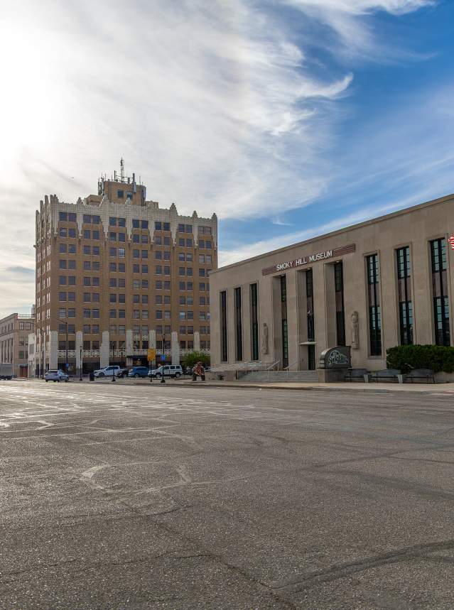 Smoky Hill museum and downtown Salina, Kansas