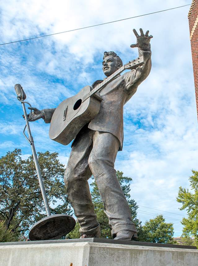 Statue of Elvis Presley in front of Municipal Auditorium in downtown Shreveport, La.