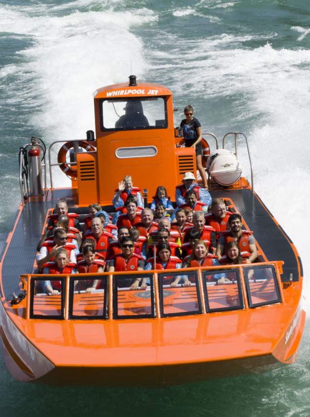 Jet boat on water