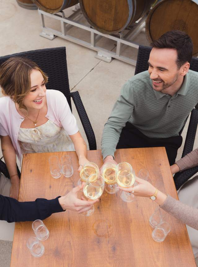 Group of friends drinking wine